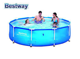 56406 56493 Bestway Steel Pro Dia10 X30 Round Frame Swimming Pool For Family Dia305 Ht76cm Outdoor Above Ground Pool No Filter Bestway Swimming Pools Pool