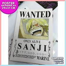 Pada chapter 931 kita melihat kekuatan o soba maks yang kami. Straw Hat S Sanji Wanted Bounty One Piece Fugitive Poster Shopee Malaysia