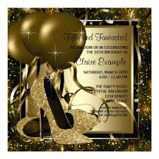 Black And Gold 60th Birthday Invitations Black Gold High Heels Womans Birthday Party Invitation Zazzle Com 50th Birthday Invitations Birthday Party Invitations Gold Birthday Party