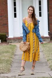 Fit Flare Yellow Floral Cami Midi Dress For The Love Of Glitter Cami Midi Dress Spring Wedding Guest Dress Gingham Dress