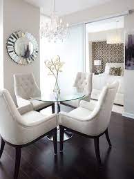 White Dining Chairs Dining Room Small Condo Interior Small Apartment Decorating