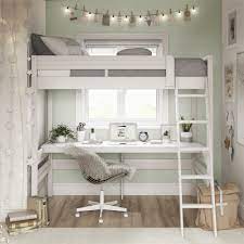 Brand new in box twin loft bunk bed in silver dimensions:68h x 80w x 42d product weight: Viv Rae Alfred Twin Solid Wood Loft Bed With Built In Desk By Viv Rae Reviews Wayfair