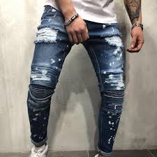 Hole Ripped Jeans Denim Trousers Biker Jeans Skinny Brand Jogger Fashi Borizcustom