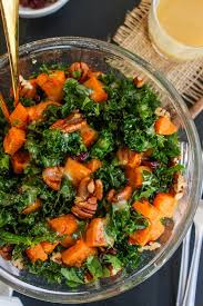 Spicy Roasted Sweet Potato Kale Salad A Saucy Kitchen Salad With Sweet Potato Sweet Potato Kale Kale Sweet Potato Salad
