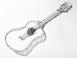 Continuous Line Drawing Continuous Line Drawing Contour Line Drawing Guitar Drawing
