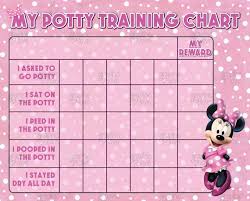 minnie mouse pink potty training chart and free by