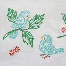 Trace the design on the cloth 2. Vintage Liquid Embroidery Pillowcase Bluebirds Of Happiness Etsy Embroidery Patterns Japanese Embroidery Embroidery