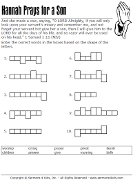 In bitterness of soul hannah wept much and prayed to the lord. Hannah Prays For A Son Word Shape Sermons4kids