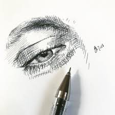 Cross Hatch Eye Sketch Lithi Em Eye Sketch Hatch Art Hatch Drawing