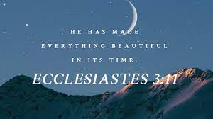 He hath made every thing beautiful in his time — this seems to be added as an apology for god's providence, notwithstanding all the contrary events and confusions which are in the world. Verse Of The Day Ecclesiastes 3 11 Idisciple