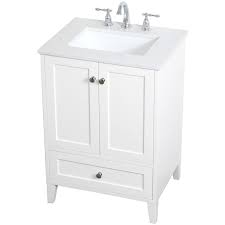 24 x 24 x 34.5h. Elegant Decor Sommerville 24 Single Quartz Top Bathroom Vanity In White Vf18024wh