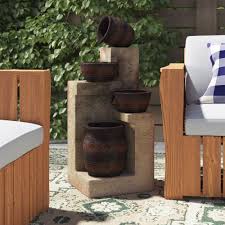 Some things to consider when protecting outdoor water fountains are covering them in harsh weather and filling at. Outdoor Fountains Up To 40 Off Through 06 01 Wayfair