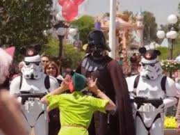 So Cute Darth Vader Faces Off With Peter Pan At The Disneyland Parade Video Disneyland Parade Disney Face Characters Disney Fun