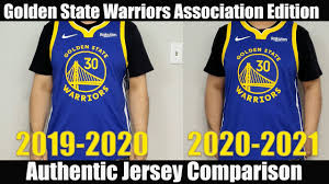 A new updated logo was unveiled on the 14th june 2019, coinciding with the team's move from oracle arena to chase center in san francisco. Nike Golden State Warriors Authentic 2020 2021 Jersey Comparison Stephen Curry Youtube