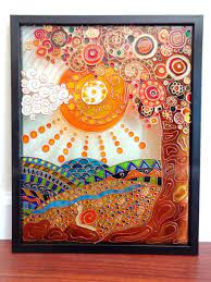 Tree Of Life Art Glass Painting Glass Art Wall Hanging Glass Panel Glass Painting Designs Glass Painting Patterns Painting Patterns