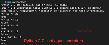 Python Not Equal Operator Journaldev