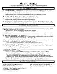 dental assistant resume example