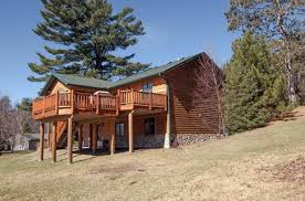 Log cabins with walkout basements. Sloping Property Considerations