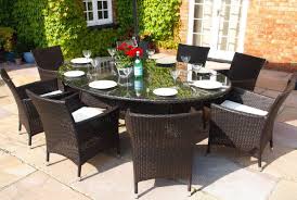 Royal 2 1 Metre Oval Grey Rattan Dining Table And 8 Carver Chairs Set Rattan Garden Furniture Garden Furniture Garden Furniture Sets