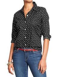 Black And White Polka Dot Shirt Womens This Black And White Polka Dot Shirt Would Be Cute With Red Skinny Jeans With Images Womens Fashion Casual Outfits Women Shirts Blouse Fashion Clothes Women