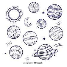 Pack Of Colorful Milky Way Planets How To Draw Hands Planet Vector Planets