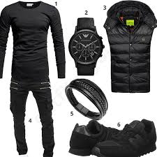 1 inch entspricht 2,54 cm. Schwarzer Heren Style Mit Weste Und Longsleeve M0469 Outfits4you De Lassige Herrenmode Stile Fur Manner Herrenbekleidung Stile