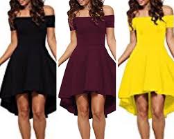 Sarin Mathews Womens Off The Shoulder Short Sleeve High Low Cocktail Skater Dress Cocktail Skater Dress Dresses Fashion