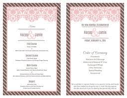 Ceremony Program And Menu 50th Anniversary Vow Renewal Vow Renewal Invitations 25th Wedding Anniversary Party