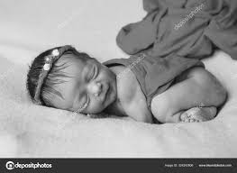 Portrait Of A Sleeping Newborn Baby In A Headband With Flower Health Concept Ivf Baby Accessories Stock Photo By C Aaalll 324242806