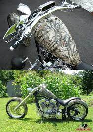 Mossy Oak Motorcycle Covered In Treestand To Cover Anything You Love In Camouflage Check Out Http Www Mossyoakgr Motorcycle Harley Bikes Motorcycle Cover