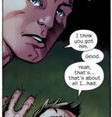 Is it true that in the ultimate comics, johnny was there when peter died?  And how did he take it?