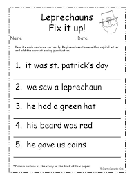Fix It Up Sentences March Capital Letters And Ending Punctuation Common Core School Worksheets Letter To Teacher Matter Worksheets