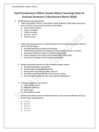 Materi sosiologi kelas 10 sma bab 1 sosiologi motivasi belajar. Soal Evaluasi Bab 3 Sosiologi Kelas 10 Tahun Ajar