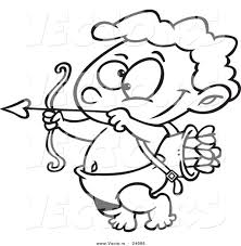 There has been a large increase in coloring books specifically for adults in the last 6 or 7 years. Vector Of A Cartoon Little Cupid Practicing With Arrows Coloring Page Outline By Toonaday 24086
