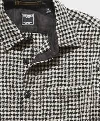 Italian Suede Elbow Patch Shirt Jacket In Houndstooth Todd Snyder