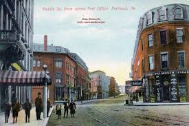 Portland S Middle Street From Above The Post Office Circa 1905 Maine Post Office Peaks Island