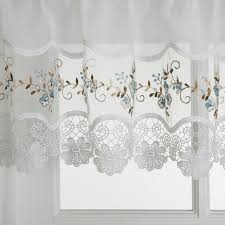 Holden swag valance pair, dove gray, 57 inches x 30 inches. Vintage Embroidered Blue Kitchen Curtain Valance Walmart Com Blue Kitchen Curtains Curtains Window Treatments Kitchen Curtains