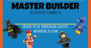 These elite model builders construct demonstration models for . Printable And Customized Lego Master Builder Certificate Lego Classroom Theme Lego Therapy Lego Teacher