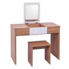 Free shipping korean solid wood removable dressing table pastoral special solid wood. Dressing Table With Stool And Foldable Mirror Woltu Eu