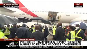Matamela cyril ramaphosa (born 17 november 1952) is a south african politician serving as president of south africa since 2018 and president of the african national congress (anc). President Ramaphosa Welcomes The Arrival Of The Covid 19 Vaccine Consignment Youtube