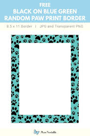 Black And White Paw Print Border Pin On Printable Borders