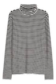 Black And White Striped Turtleneck Top Polo Neck Top Turtle Neck Tops Striped Turtleneck