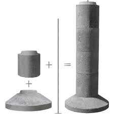 The bottom of the post should be situated 40mm minimum from the bottom of the concrete footer. Ez Tube 5 Section Stackable Concrete Pier Footing Eztube5 The Home Depot