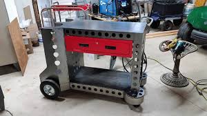 Custom Welding Table With Welding Cart Built In Pic 2 Welding Cart Welding Table Welding Projects