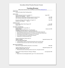 A cv is slightly different from a standard resume. Teacher Resume Template 19 Samples Formats