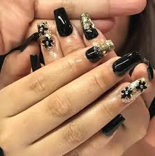 Uñas acrilicas puntas de colores. Nails By Nicole Unas Acrilicas Negras Con Brillos Y Facebook