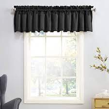 Choose window valances for a partial treatment that's short and sweet, or pair them with coordinating curtain panels for a window that's framed on all three sides. Amazon Com Sun Zero Barrow Energy Efficient Rod Pocket Curtain Valance 54 X 18 Black Home Kitchen