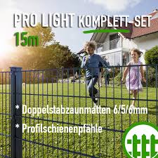 Doppelstabmattenzaun Set Pro Light Anthrazit 80cm Hoch 15m Lang Zaun360 De Zaun Kaufen Tor Online Bestellen