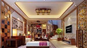 The walls could be of a lighter color. Chinese Living Room Interior Design