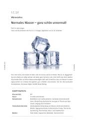Klasse 5/6) umfasst sowohl fächerübergreifende als auch biologische themenfelder. Warmelehre Normales Wasser